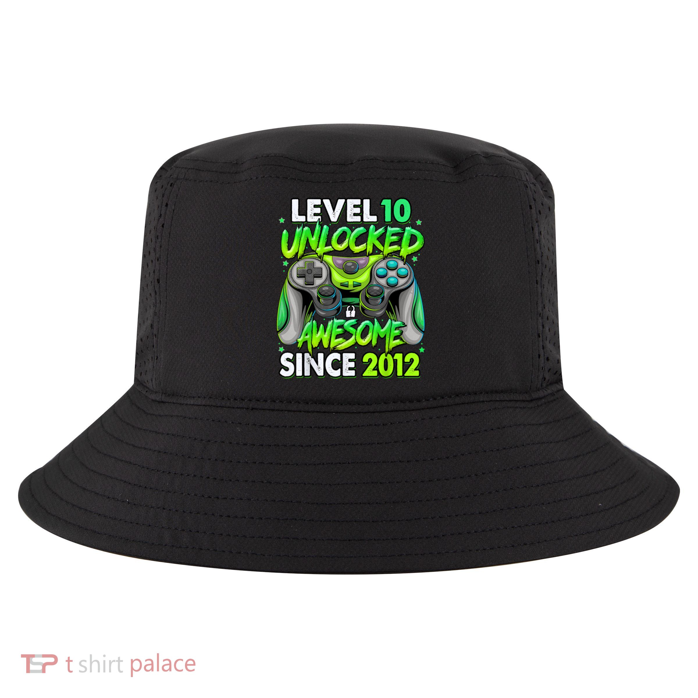 Level 10 Unlocked Awesome 2012 Video Game 10th Birthday Cool Comfort Performance Bucket Hat