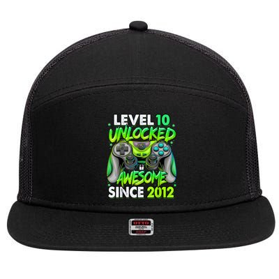 Level 10 Unlocked Awesome 2012 Video Game 10th Birthday 7 Panel Mesh Trucker Snapback Hat