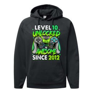 Level 10 Unlocked Awesome 2012 Video Game 10th Birthday Performance Fleece Hoodie