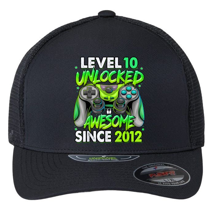 Level 10 Unlocked Awesome 2012 Video Game 10th Birthday Flexfit Unipanel Trucker Cap