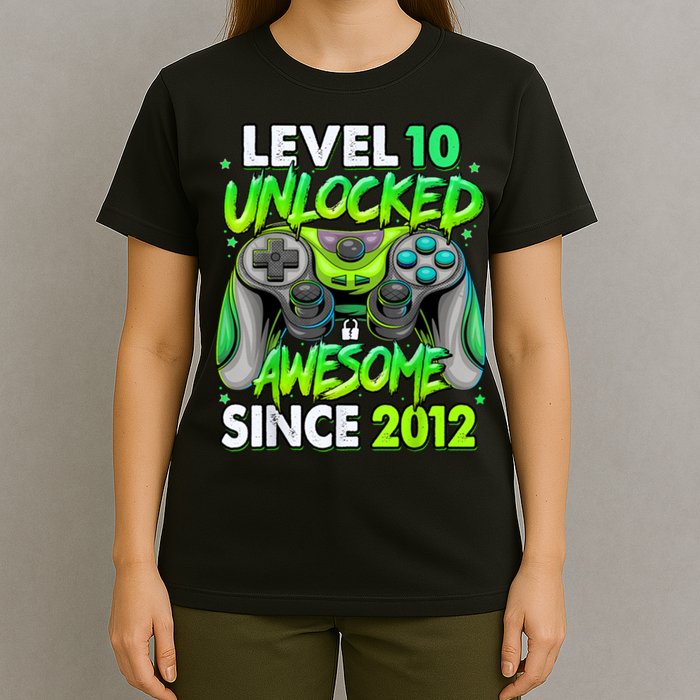 Level 10 Unlocked Awesome 2012 Video Game 10th Birthday T-Shirt
