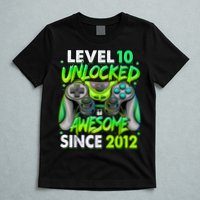 Level 10 Unlocked Awesome 2012 Video Game 10th Birthday T-Shirt