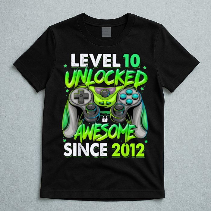 Level 10 Unlocked Awesome 2012 Video Game 10th Birthday T-Shirt
