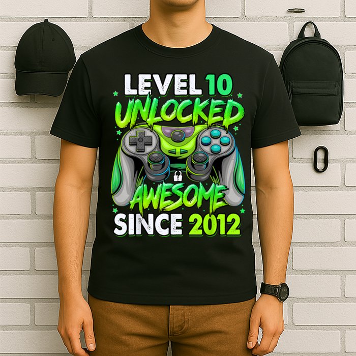 Level 10 Unlocked Awesome 2012 Video Game 10th Birthday T-Shirt