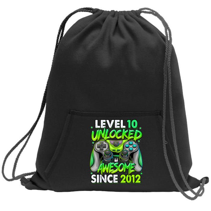 Level 10 Unlocked Awesome 2012 Video Game 10th Birthday Sweatshirt Cinch Pack Bag