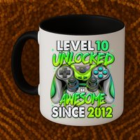 Level 10 Unlocked Awesome 2012 Video Game 10th Birthday Mug