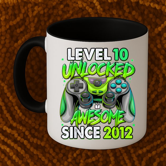 Level 10 Unlocked Awesome 2012 Video Game 10th Birthday Mug