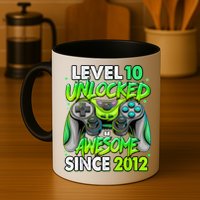 Level 10 Unlocked Awesome 2012 Video Game 10th Birthday Mug