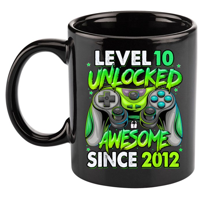Level 10 Unlocked Awesome 2012 Video Game 10th Birthday 11oz C Handle Ceramic Mug