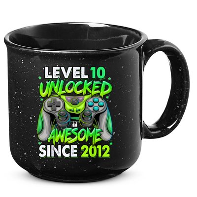 Level 10 Unlocked Awesome 2012 Video Game 10th Birthday 15oz Campfire Ceramic Mug