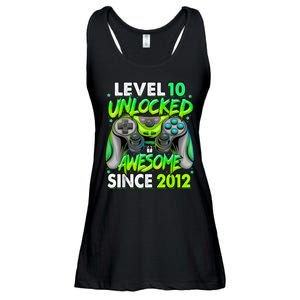 Level 10 Unlocked Awesome 2012 Video Game 10th Birthday Ladies Essential Flowy Tank