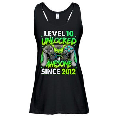 Level 10 Unlocked Awesome 2012 Video Game 10th Birthday Ladies Essential Flowy Tank