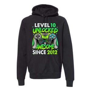 Level 10 Unlocked Awesome 2012 Video Game 10th Birthday Premium Hoodie