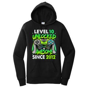 Level 10 Unlocked Awesome 2012 Video Game 10th Birthday Women's Pullover Hoodie