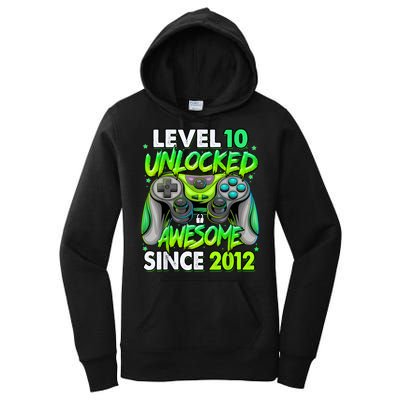 Level 10 Unlocked Awesome 2012 Video Game 10th Birthday Women's Pullover Hoodie