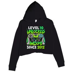 Level 10 Unlocked Awesome 2012 Video Game 10th Birthday Crop Fleece Hoodie