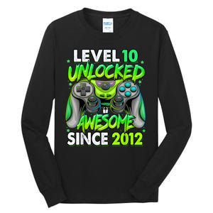 Level 10 Unlocked Awesome 2012 Video Game 10th Birthday Tall Long Sleeve T-Shirt