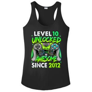 Level 10 Unlocked Awesome 2012 Video Game 10th Birthday Ladies PosiCharge Competitor Racerback Tank