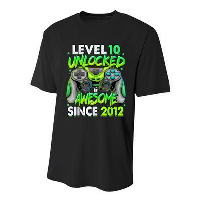 Level 10 Unlocked Awesome 2012 Video Game 10th Birthday Youth Performance Sprint T-Shirt
