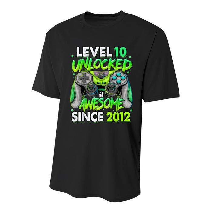 Level 10 Unlocked Awesome 2012 Video Game 10th Birthday Youth Performance Sprint T-Shirt