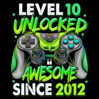 Level 10 Unlocked Awesome 2012 Video Game 10th Birthday Poster