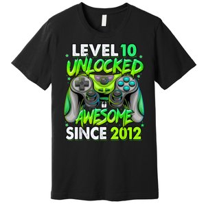 Level 10 Unlocked Awesome 2012 Video Game 10th Birthday Premium T-Shirt