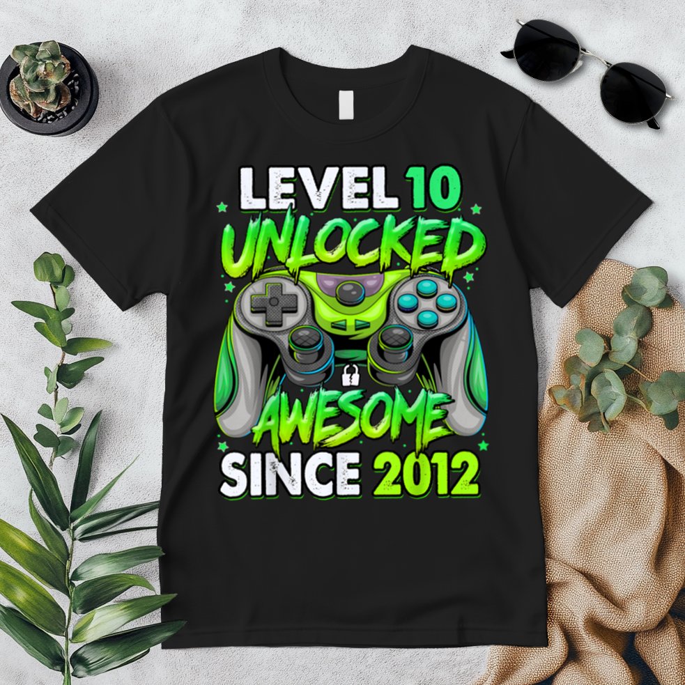 Level 10 Unlocked Awesome 2012 Video Game 10th Birthday Premium T-Shirt