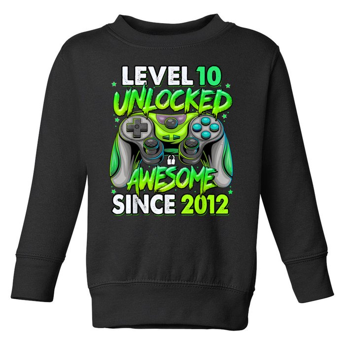 Level 10 Unlocked Awesome 2012 Video Game 10th Birthday Toddler Sweatshirt