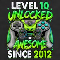 Level 10 Unlocked Awesome 2012 Video Game 10th Birthday Trucker Hat
