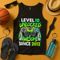 Level 10 Unlocked Awesome 2012 Video Game 10th Birthday Tank Top