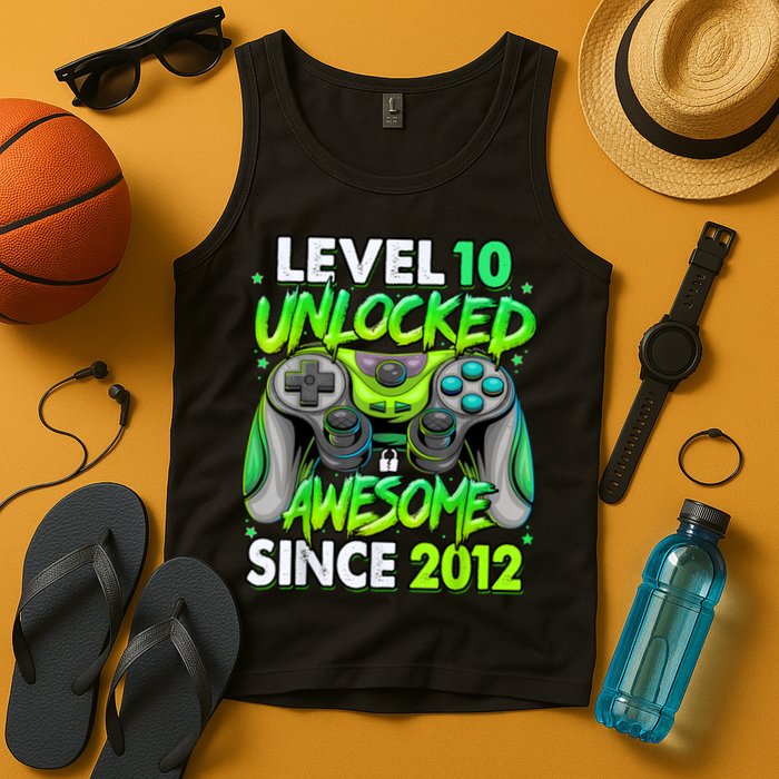 Level 10 Unlocked Awesome 2012 Video Game 10th Birthday Tank Top