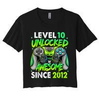 Level 10 Unlocked Awesome 2012 Video Game 10th Birthday Crop Top