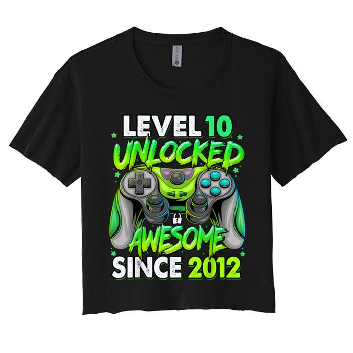 Level 10 Unlocked Awesome 2012 Video Game 10th Birthday Crop Top