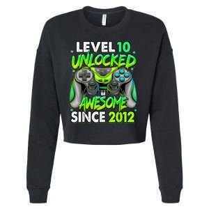 Level 10 Unlocked Awesome 2012 Video Game 10th Birthday Cropped Pullover Crew