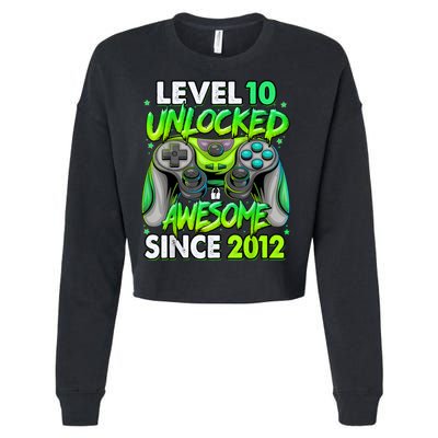 Level 10 Unlocked Awesome 2012 Video Game 10th Birthday Cropped Pullover Crew