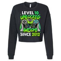 Level 10 Unlocked Awesome 2012 Video Game 10th Birthday Cropped Pullover Crew