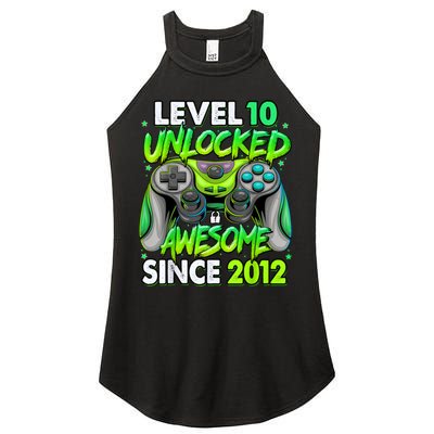 Level 10 Unlocked Awesome 2012 Video Game 10th Birthday Women's Perfect Tri Rocker Tank