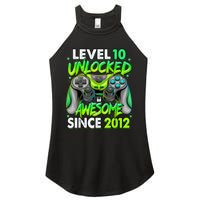 Level 10 Unlocked Awesome 2012 Video Game 10th Birthday Women's Perfect Tri Rocker Tank