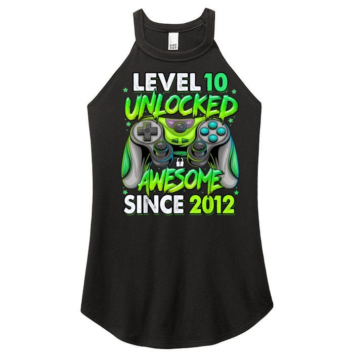 Level 10 Unlocked Awesome 2012 Video Game 10th Birthday Women's Perfect Tri Rocker Tank