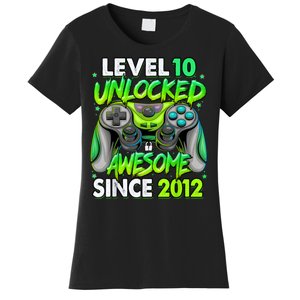 Level 10 Unlocked Awesome 2012 Video Game 10th Birthday Women's T-Shirt