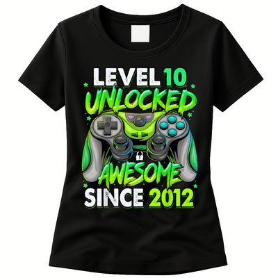 Level 10 Unlocked Awesome 2012 Video Game 10th Birthday Womens T-Shirt
