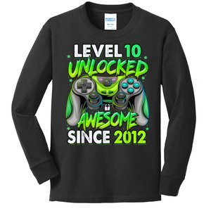 Level 10 Unlocked Awesome 2012 Video Game 10th Birthday Kids Long Sleeve Shirt