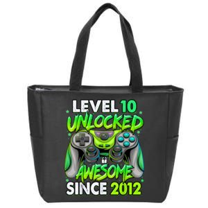 Level 10 Unlocked Awesome 2012 Video Game 10th Birthday Zip Tote Bag