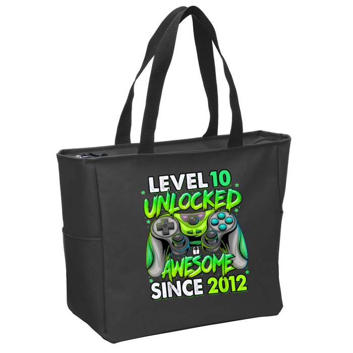 Level 10 Unlocked Awesome 2012 Video Game 10th Birthday Zip Tote Bag