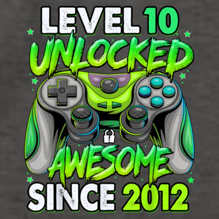 Level 10 Unlocked Awesome 2012 Video Game 10th Birthday Vector Backpack