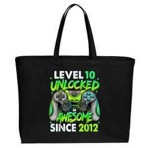 Level 10 Unlocked Awesome 2012 Video Game 10th Birthday Cotton Canvas Jumbo Tote