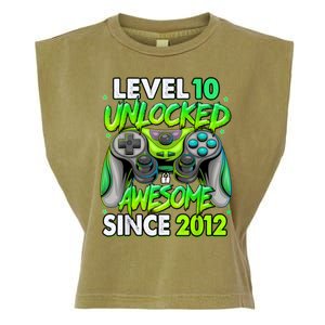 Level 10 Unlocked Awesome 2012 Video Game 10th Birthday Garment-Dyed Women's Muscle Tee