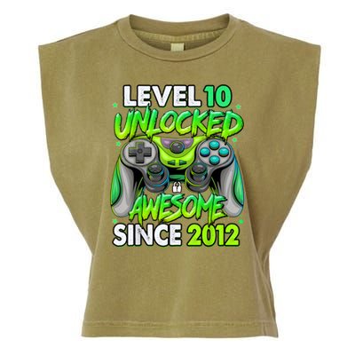 Level 10 Unlocked Awesome 2012 Video Game 10th Birthday Garment-Dyed Women's Muscle Tee