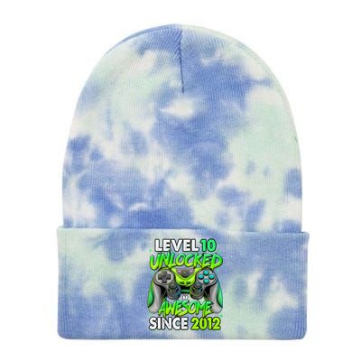 Level 10 Unlocked Awesome 2012 Video Game 10th Birthday Tie Dye 12in Knit Beanie