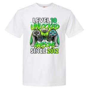 Level 10 Unlocked Awesome 2012 Video Game 10th Birthday Garment-Dyed Heavyweight T-Shirt